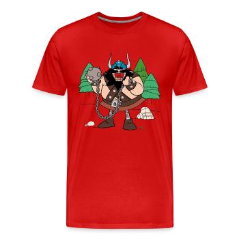 Vic le Viking Terrible Sven - T-shirt bio Premium Homme - rouge - Devant - Damien (186cm)