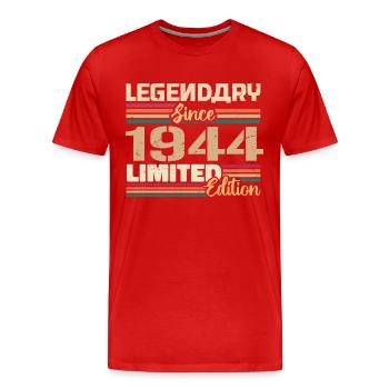 1944 Millésime 1944 Anniversaire Né en 1944 - T-shirt bio Premium Homme - rouge - Devant - Damien (186cm)