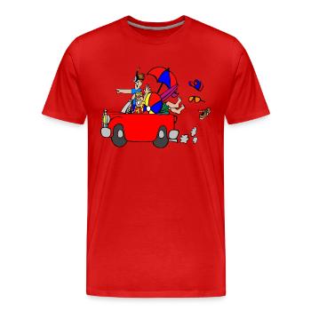 Urlaub - Männer Premium Bio T-Shirt - Rot - Vorne - Damien (186cm)