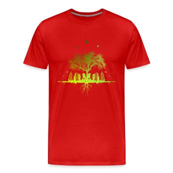 Green Tree - Natur Baum Stadt urban Geschenk - Männer Premium Bio T-Shirt - Rot - Vorne - Damien (186cm)