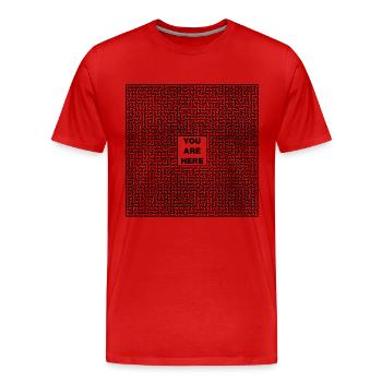 labyrinthe - T-shirt bio Premium Homme - rouge - Devant - Damien (186cm)