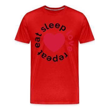 manger sommeil amour répéter - T-shirt bio Premium Homme - rouge - Devant - Damien (186cm)