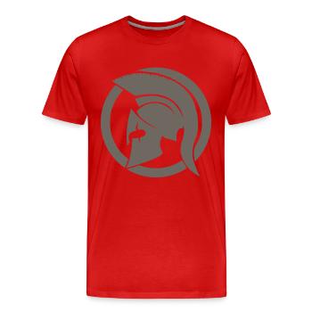 Gray Spartan - Men's Premium Organic T-Shirt - red - Front - Damien (186cm)