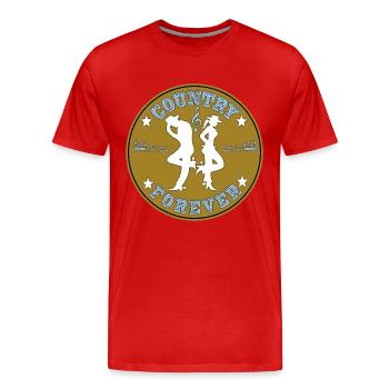 country forever - T-shirt bio Premium Homme - rouge - Devant - Damien (186cm)