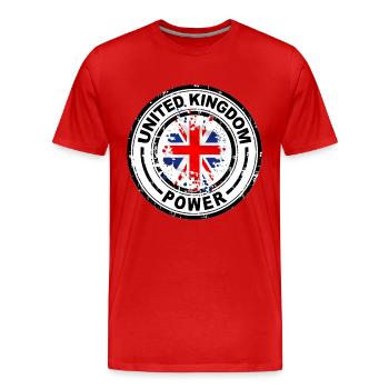 united kingdom power - T-shirt bio Premium Homme - rouge - Devant - Damien (186cm)