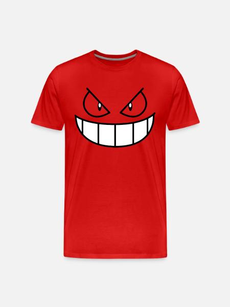 Gengar face - Men's Premium Organic T-Shirt - red
