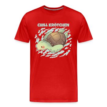 Chill Toad Turtle Chill Turtle Relax - T-shirt bio Premium Homme - rouge - Devant - Damien (186cm)