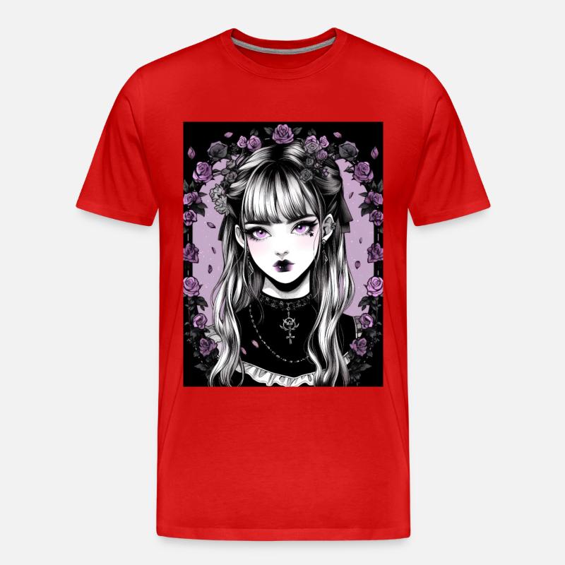 Anime, Mädchen, Geschenk - Männer Premium Bio T-Shirt - Rot