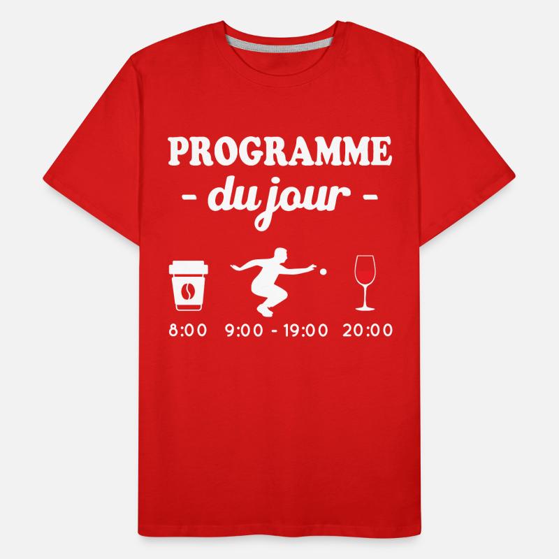 Programme du jour pétanque T-shirt bio Premium Homme