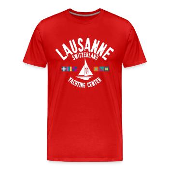 Lausanne Switzerland yacht center - T-shirt bio Premium Homme - rouge - Devant - Damien (186cm)
