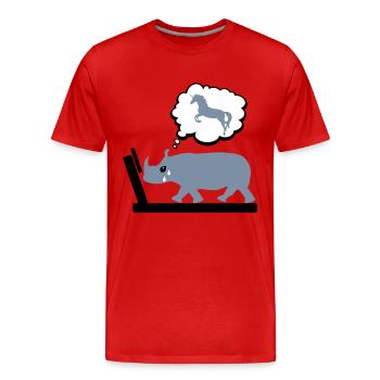 Fitness - Männer Premium Bio T-Shirt - Rot - Vorne - Damien (186cm)