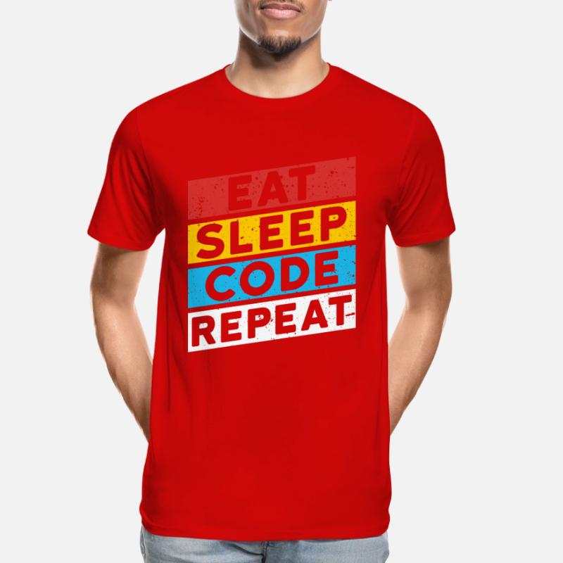 CODE CODER CODING Saying | EAT SLEEP CODE REPEAT Men's Premium Organic T-Shirt