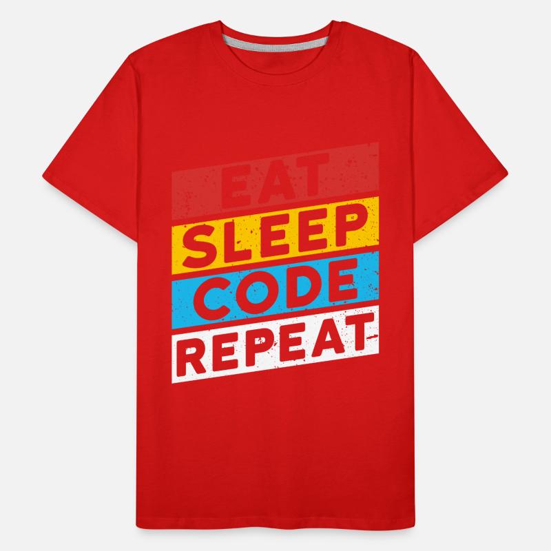 CODE CODER CODING Saying | EAT SLEEP CODE REPEAT Men's Premium Organic T-Shirt