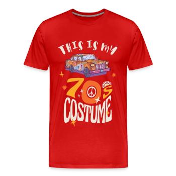 Das ist mein 70er Jahre Kostüm - Männer Premium Bio T-Shirt - Rot - Vorne - Damien (186cm)