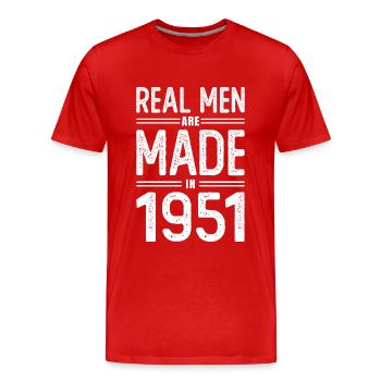 Geburtstag Echte Männer sind 1951 geboren - Männer Premium Bio T-Shirt - Rot - Vorne - Damien (186cm)
