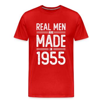 Geburtstag Echte Männer sind 1955 geboren - Männer Premium Bio T-Shirt - Rot - Vorne - Damien (186cm)