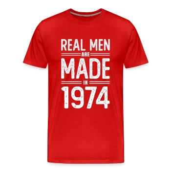 Geburtstag Echte Männer sind 1974 geboren - Männer Premium Bio T-Shirt - Rot - Vorne - Damien (186cm)