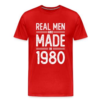 Geburtstag Echte Männer sind 1980 geboren - Männer Premium Bio T-Shirt - Rot - Vorne - Damien (186cm)