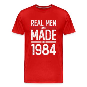 Geburtstag Echte Männer sind 1984 geboren - Männer Premium Bio T-Shirt - Rot - Vorne - Damien (186cm)
