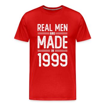 Geburtstag Echte Männer sind 1999 geboren - Männer Premium Bio T-Shirt - Rot - Vorne - Damien (186cm)