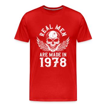 Geburtstag 1978 Echte Männer sind 1978 geboren - Männer Premium Bio T-Shirt - Rot - Vorne - Damien (186cm)