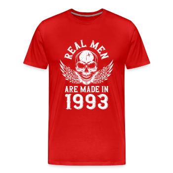 Geburtstag 1993 Echte Männer sind 1993 geboren - Männer Premium Bio T-Shirt - Rot - Vorne - Damien (186cm)
