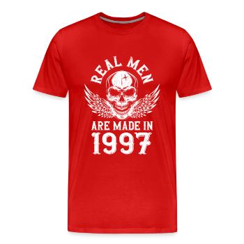 Geburtstag 1997 Echte Männer sind 1997 geboren - Männer Premium Bio T-Shirt - Rot - Vorne - Damien (186cm)