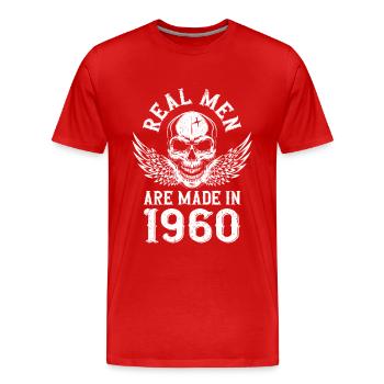 Geburtstag 1960 Echte Männer sind 1960 geboren - Männer Premium Bio T-Shirt - Rot - Vorne - Damien (186cm)