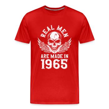 Geburtstag 1965 Echte Männer sind 1965 geboren - Männer Premium Bio T-Shirt - Rot - Vorne - Damien (186cm)