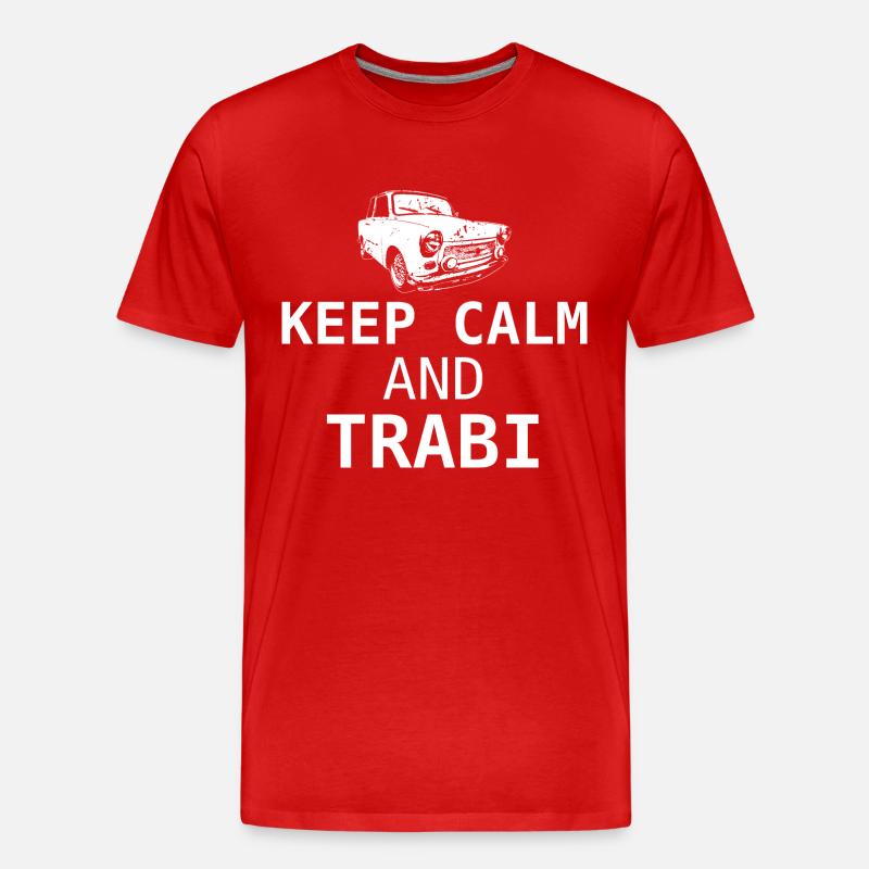 Trabi - KEEP CALM AND TRABI - Männer Premium Bio T-Shirt - Rot