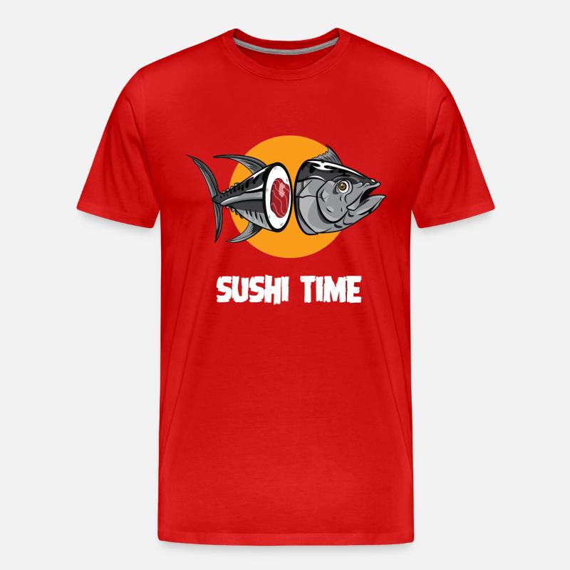 SUSHI TIME-Thunfisch-b - Männer Premium Bio T-Shirt - Rot