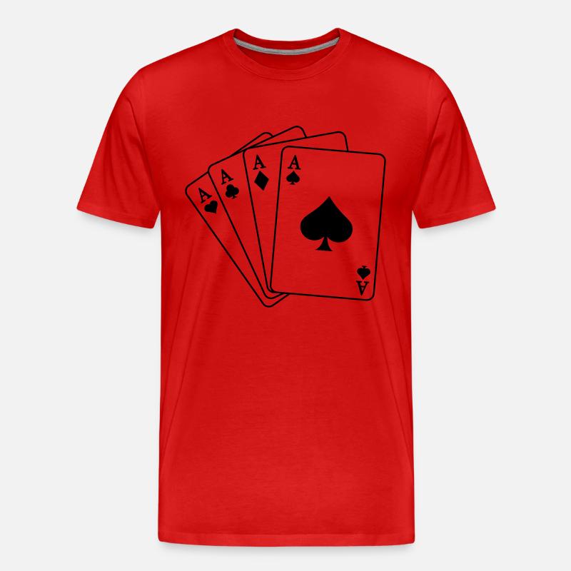 Poker Cards - Männer Premium Bio T-Shirt - Rot