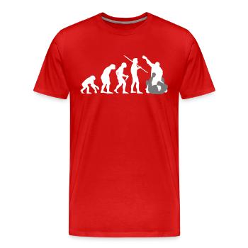 Évolution de l'homme - MMA - T-shirt bio Premium Homme - rouge - Devant - Damien (186cm)