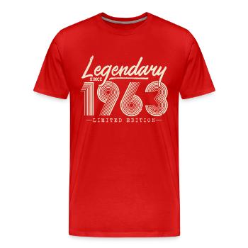 Legendär seit 1963 - Männer Premium Bio T-Shirt - Rot - Vorne - Damien (186cm)