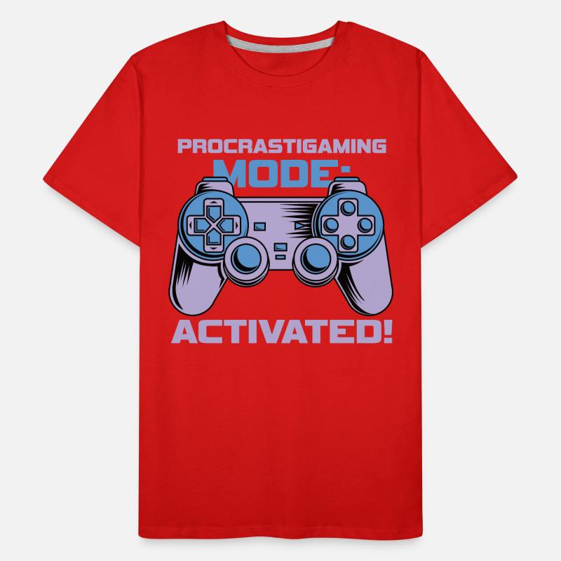Gamer Procrastimode de jeu activé T-shirt bio Premium Homme