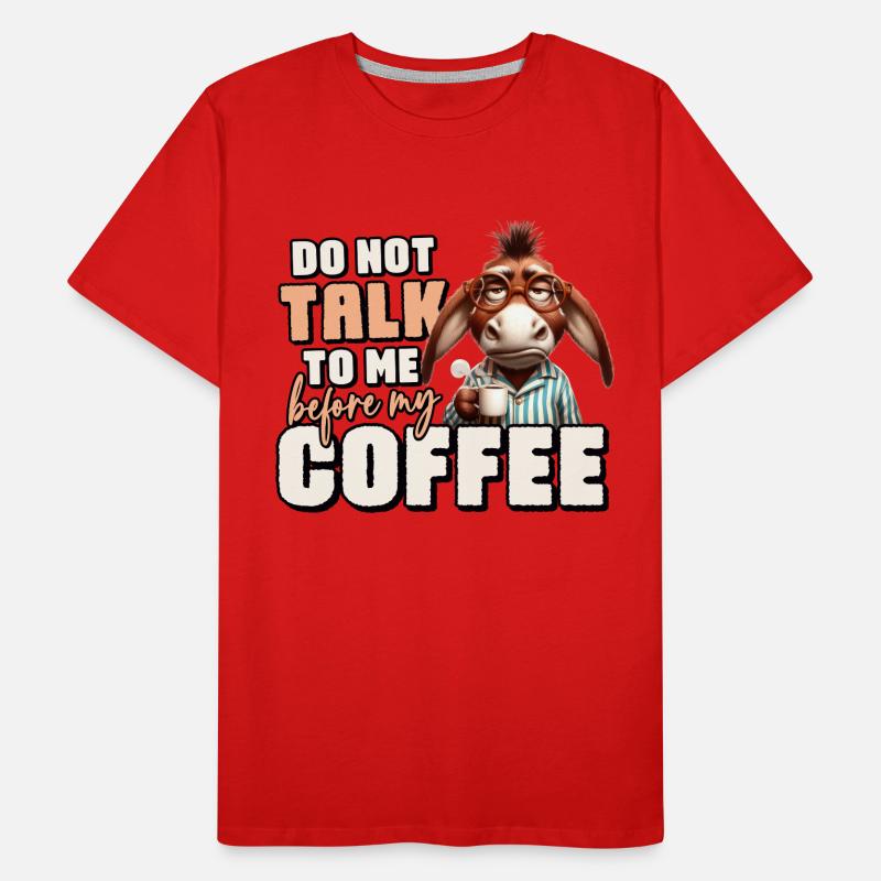 Grumpy donkey with coffee Men's Premium Organic T-Shirt