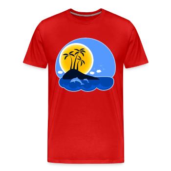Urlaub - Männer Premium Bio T-Shirt - Rot - Vorne - Damien (186cm)