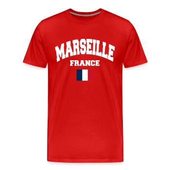 Marseille - Männer Premium Bio T-Shirt - Rot - Vorne - Damien (186cm)
