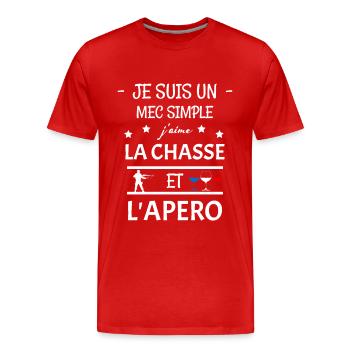 Jagd - Männer Premium Bio T-Shirt - Rot - Vorne - Damien (186cm)