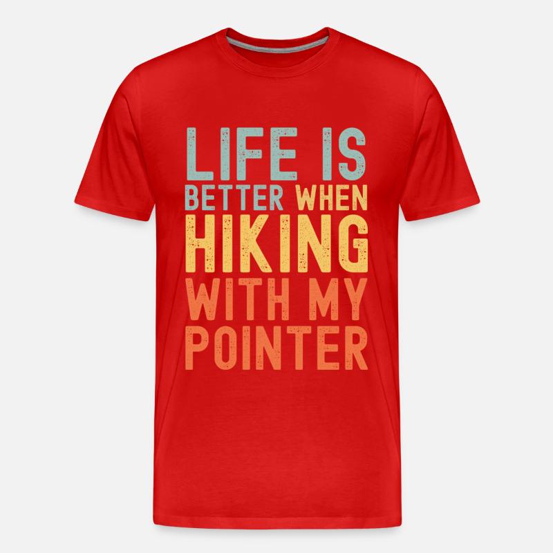 Pointer Wanderhund retro - Männer Premium Bio T-Shirt - Rot