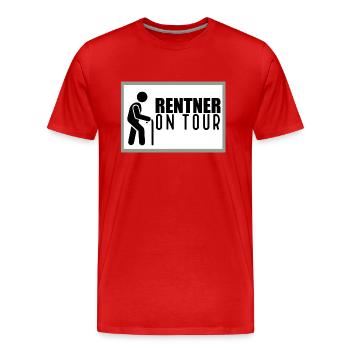 Panneau d’avertissement pour les aînés actifs - T-shirt bio Premium Homme - rouge - Devant - Damien (186cm)