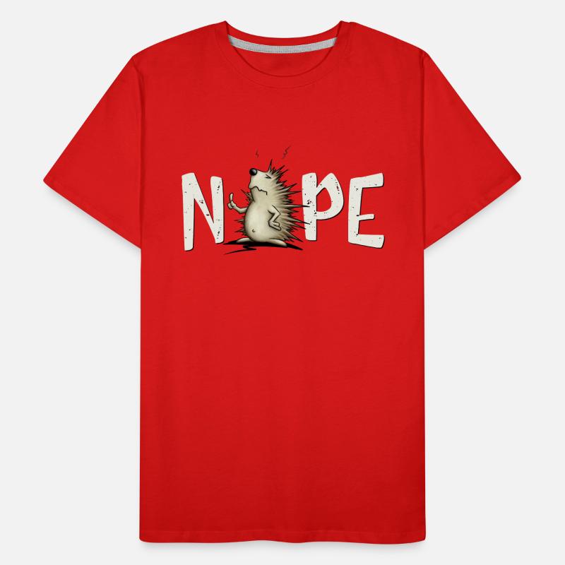 Nope, nope, no, never! Casually grumpy hedgehog Men's Premium Organic T-Shirt