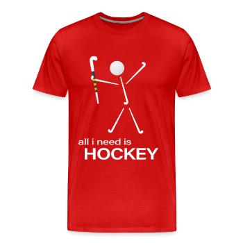 Bâtons de hockey sur gazon Hockey Hommes - T-shirt bio Premium Homme - rouge - Devant - Damien (186cm)