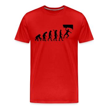 Evolution Bouldering - T-shirt bio Premium Homme - rouge - Devant - Damien (186cm)