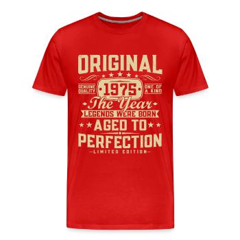 Original 1975 Vintage Jahrgang Retro Geburtstag - Männer Premium Bio T-Shirt - Rot - Vorne - Damien (186cm)