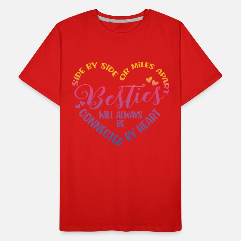 Seite An Seite Oder Meilenweit Auseinander Besties Männer Premium Bio T-Shirt