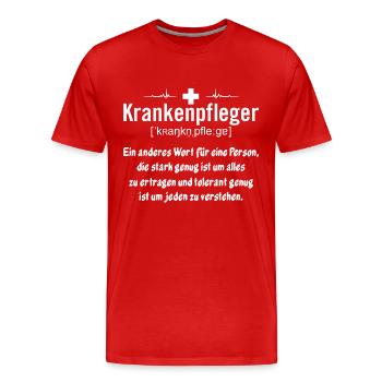 Krankenpfleger - Toleranz - Männer Premium Bio T-Shirt - Rot - Vorne - Damien (186cm)