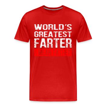 World's Greatest Farter I Mean Father - Männer Premium Bio T-Shirt - Rot - Vorne - Damien (186cm)