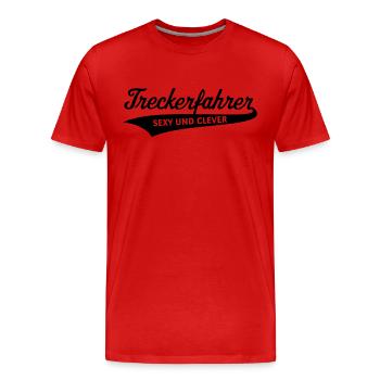 Treckerfahrer – Sexy Und Clever (Trecker / B) - Männer Premium Bio T-Shirt - Rot - Vorne - Damien (186cm)