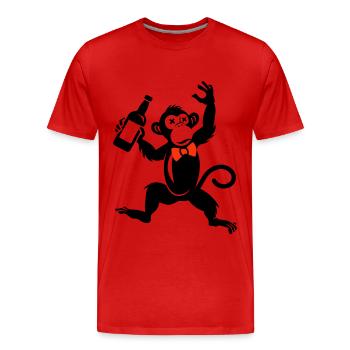 Affe Lustig Party Jga Bräutigam Groom - Männer Premium Bio T-Shirt - Rot - Vorne - Damien (186cm)